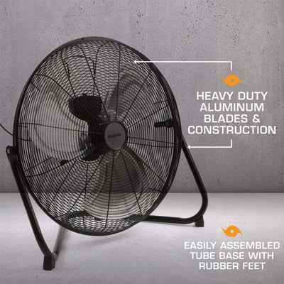 Hurricane Pro 20 Inch 3 Adjustable Speed High Velocity Fan, Black (For Parts) - VMInnovations