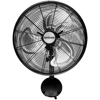 Hurricane 16" Pro High Velocity Oscillating Metal Wall Mount Fan, Black (Used) - VMInnovations