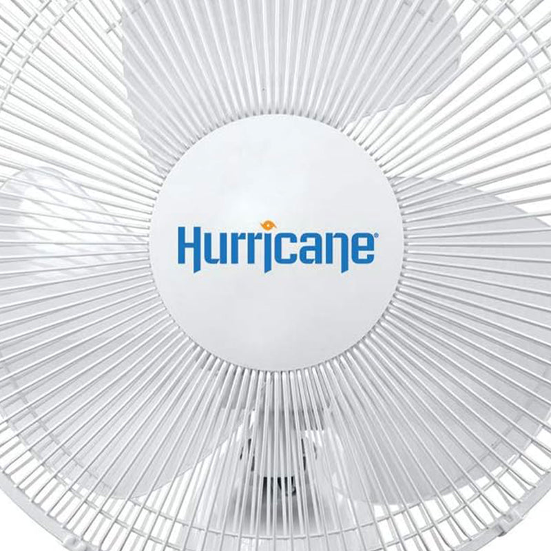 Hurricane 16" 90 Degree Oscillating 3 Speed Wall Mounted Fan, White (Open Box)