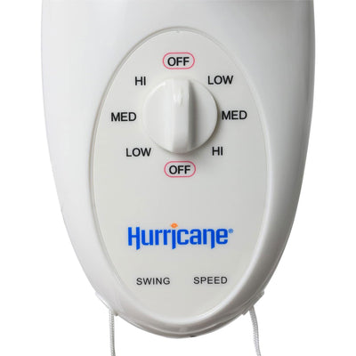 Hurricane Supreme 16 Inch 90 Degree Oscillating 3 Speed Wall Mounted Fan, White