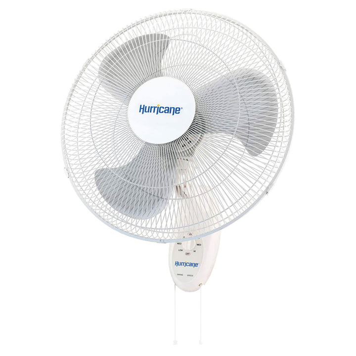 Hurricane Supreme 18" 90 Degree Oscillating 3 Speed Wall Mounted Fan,White(Used)