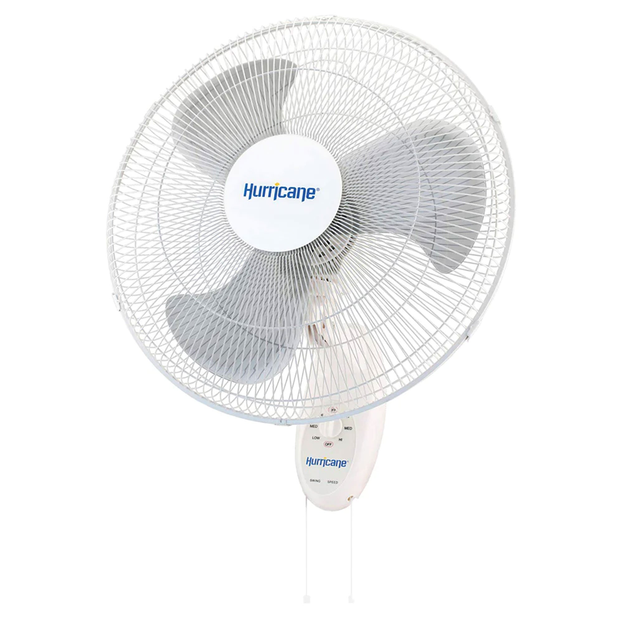 Hurricane Supreme 18 Inch 90 Degree Oscillating 3 Speed Wall Fan, White (2 Pack) - VMInnovations
