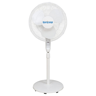 Hurricane 16" 3 Speed Oscillating Stand Pedestal Fan w/Remote, White (Used)