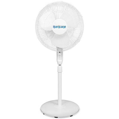 Hurricane Supreme 16 Inch 3 Speed Oscillating Stand Pedestal Fan w/Remote, White (For Parts)