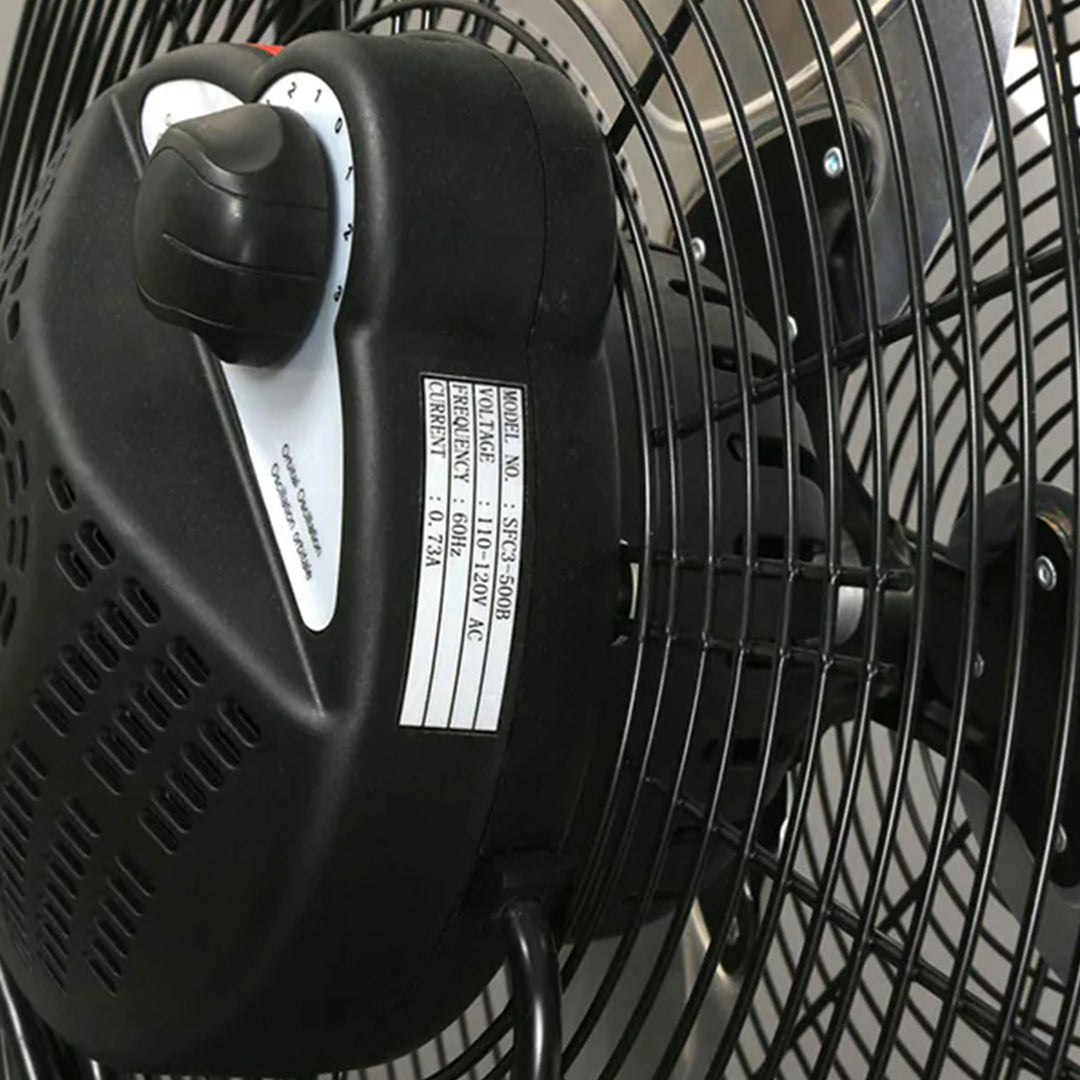 Hurricane Pro Series 20" High Velocity Heavy Duty Metal Orbital Floor Fan, Black