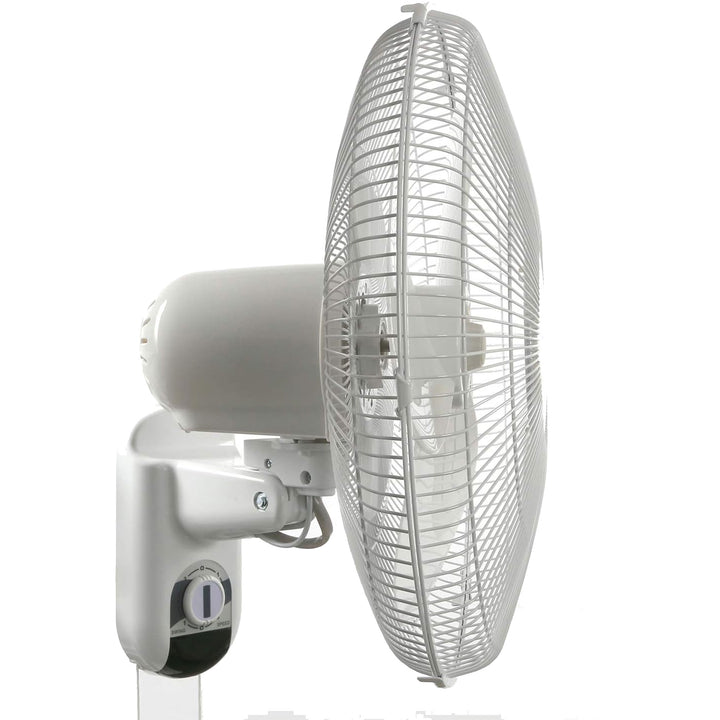 Hurricane 16" 90 Degree Oscillating 3 Speed Wall Mounted Fan, White(Open Box) - VMInnovations