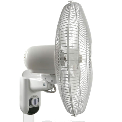 Hurricane 16" 90 Degree Oscillating 3 Speed Wall Mounted Fan, White (For Parts)