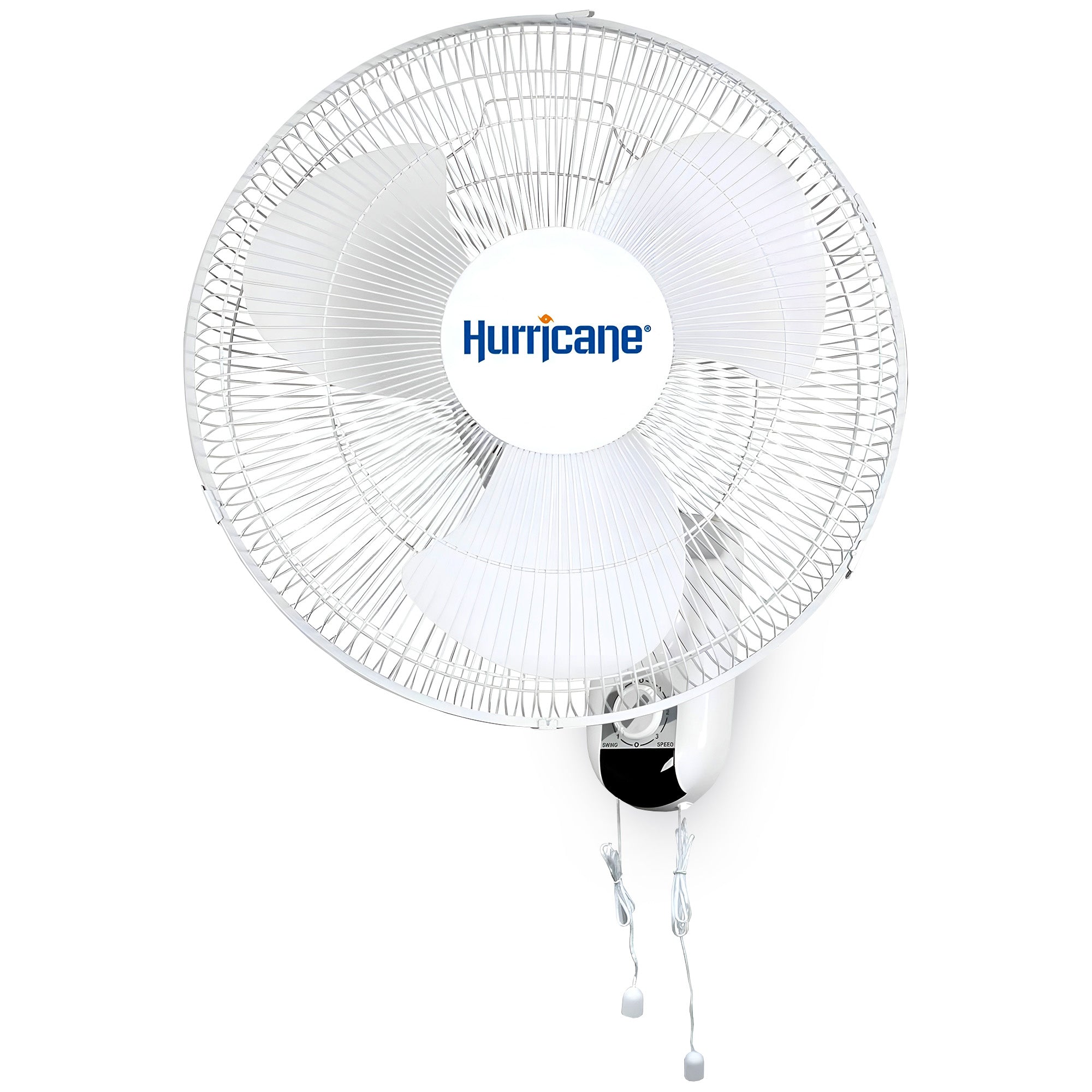 Hurricane Classic 16 Inch 90 Degree Oscillating 3 Speed Wall Mounted Fan, White - VMInnovations