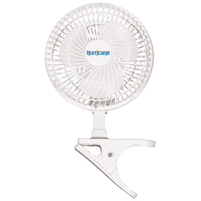 Hurricane Classic 6" Clip Fan, 2 Speed Table Fan w/ Adjustable Tilt, White(Used)