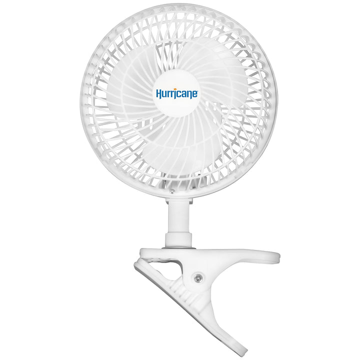 Hurricane Classic 6" Clip Fan, 2 Speed Desk Table Fan w/ Adjustable Tilt, White