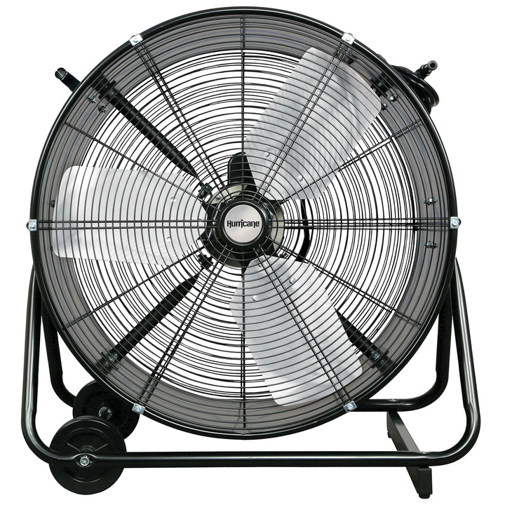 Hurricane Pro Series 24” Heavy Duty Adjustable Air Portable Tilt Drum Fan, Black