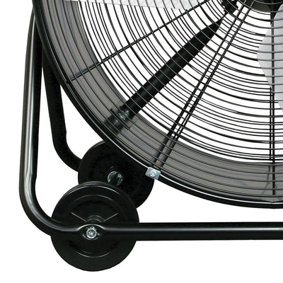 Hurricane Pro Series 24” Heavy Duty Adjustable Air Portable Tilt Drum Fan, Black