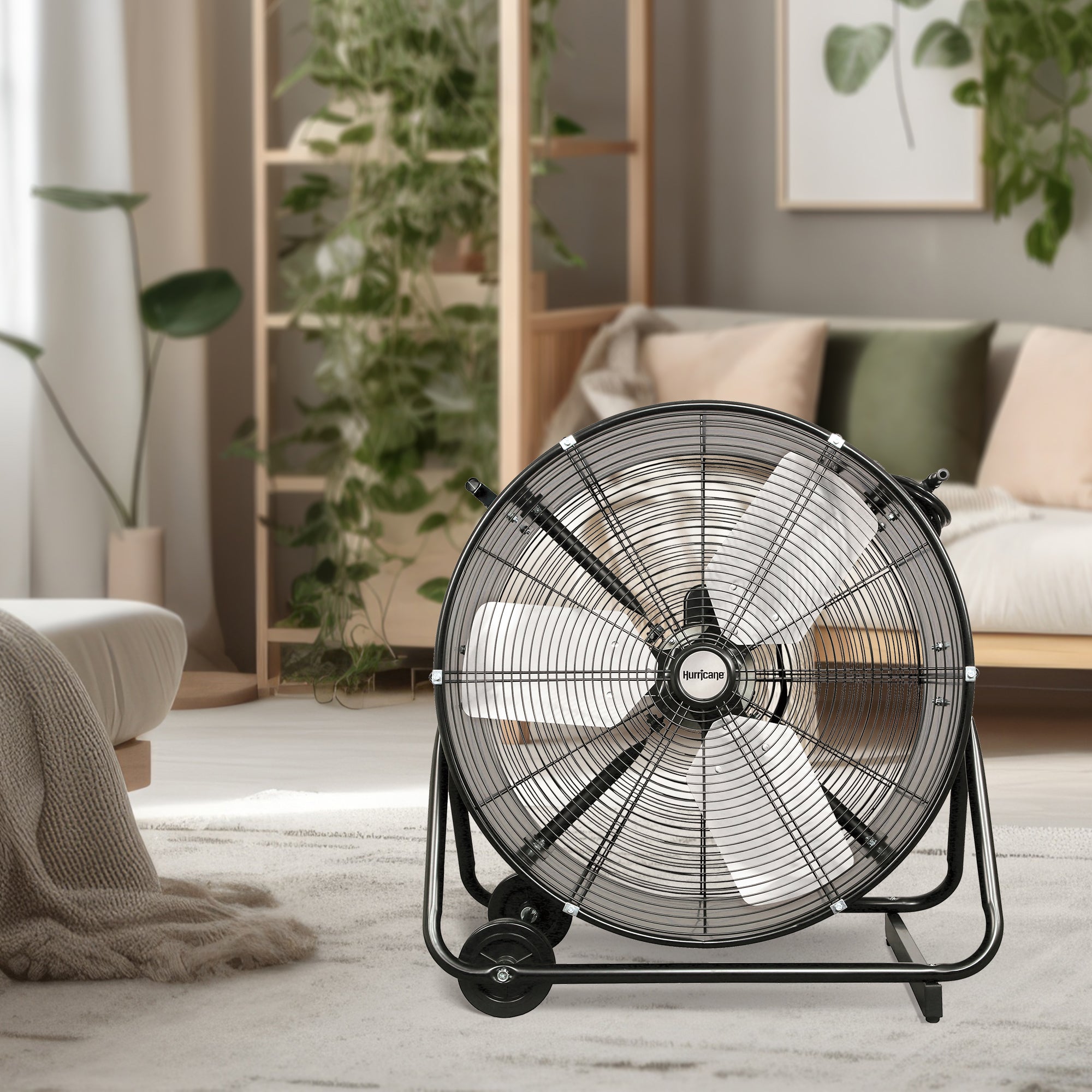 Hurricane 24" Heavy Duty Adjustable Portable Tilt Drum Fan, Black (For Parts)