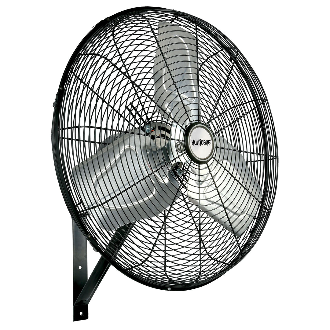 Hurricane 30 Inch Pro Grade Classic Oscillating Wall Mount Fan, Black (Used)