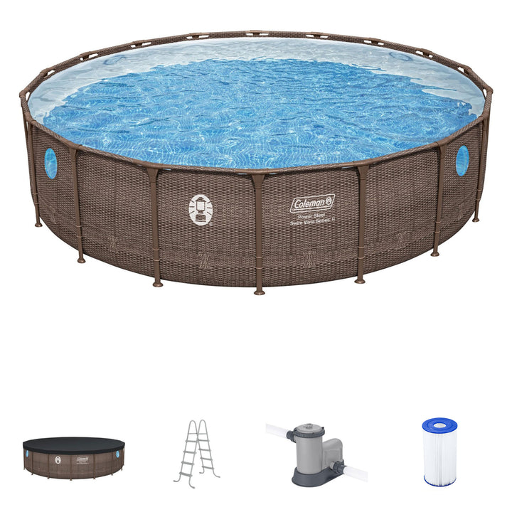 Coleman Power Steel Swim Vista 18' x 48" Swimming Pool Set (Open Box)