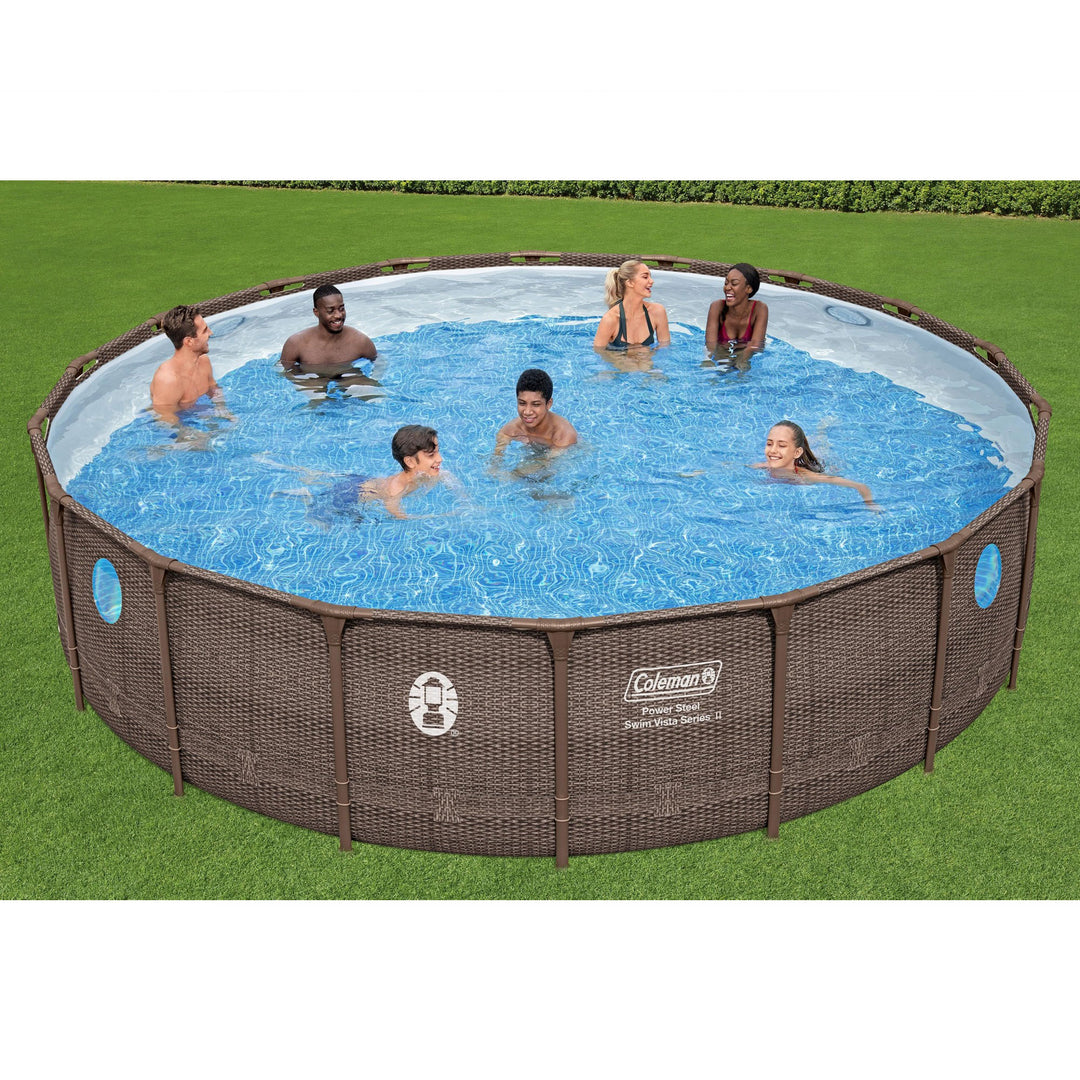 Coleman Power Steel Swim Vista 18' x 48" Above Ground Swimming Pool Set