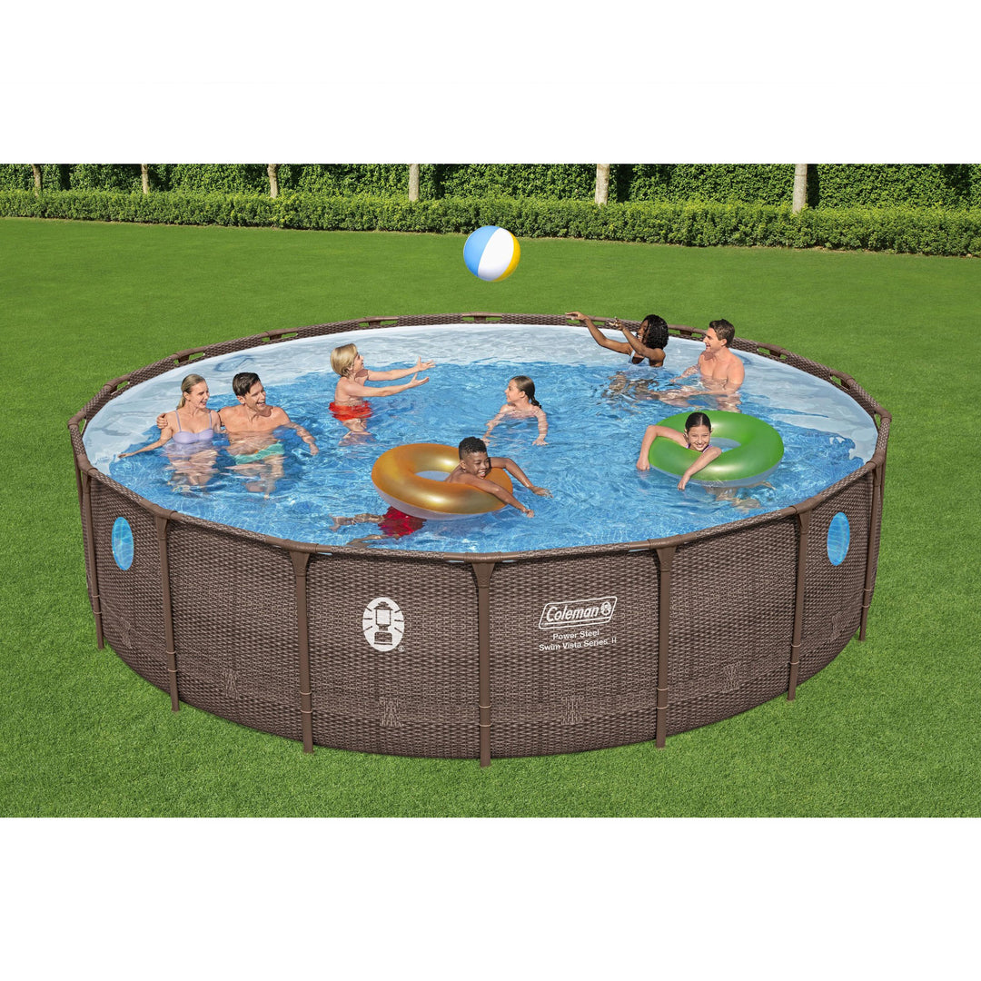 Coleman Power Steel Swim Vista 18' x 48" Above Ground Swimming Pool Set