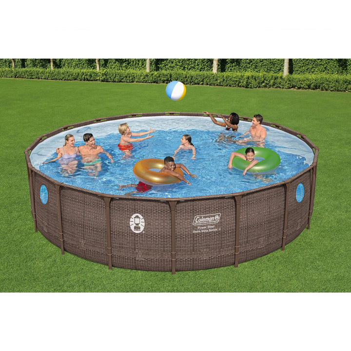 Coleman Power Steel Swim Vista 18' x 48" Above Ground Swimming Pool Set