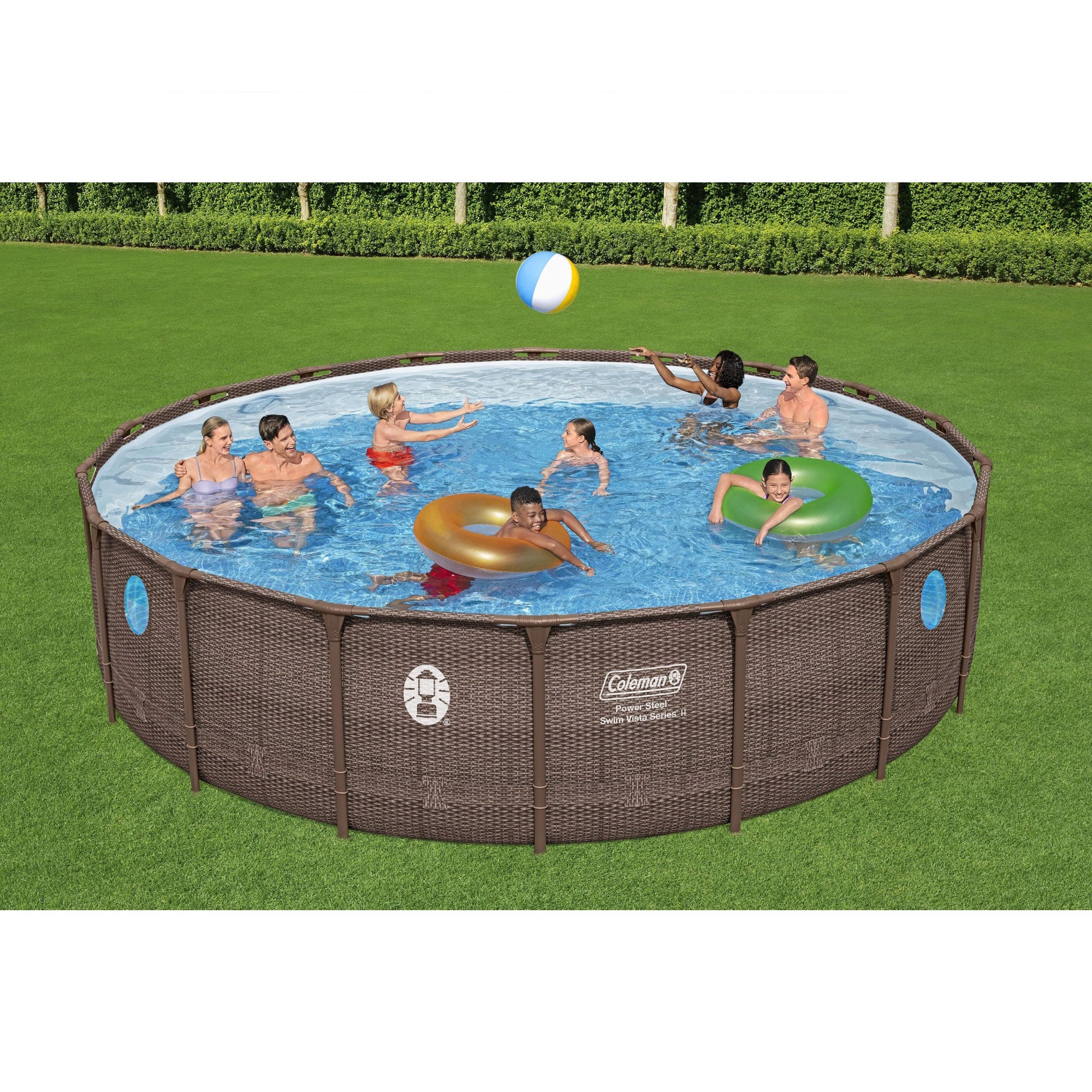Coleman Power Steel Swim Vista 18' x 48" Above Ground Swimming Pool Set