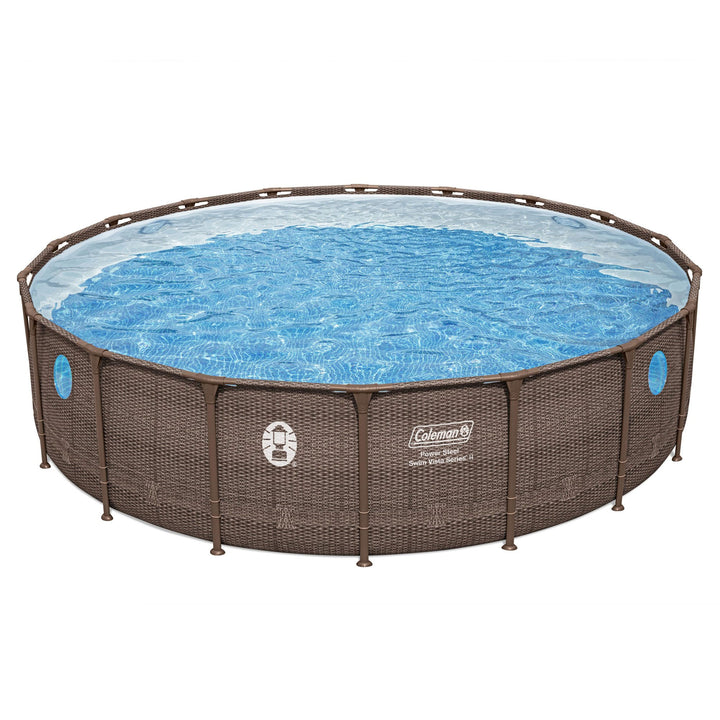 Coleman Power Steel Swim Vista 18' x 48" Above Ground Swimming Pool Set