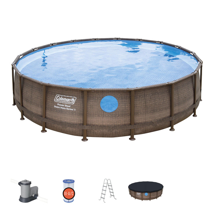 Coleman Power Steel Swim Vista 18' x 48" Swimming Pool Set (Open Box)