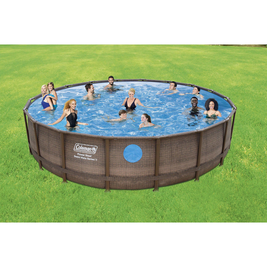 Coleman Power Steel Swim Vista 18' x 48" Above Ground Swimming Pool Set