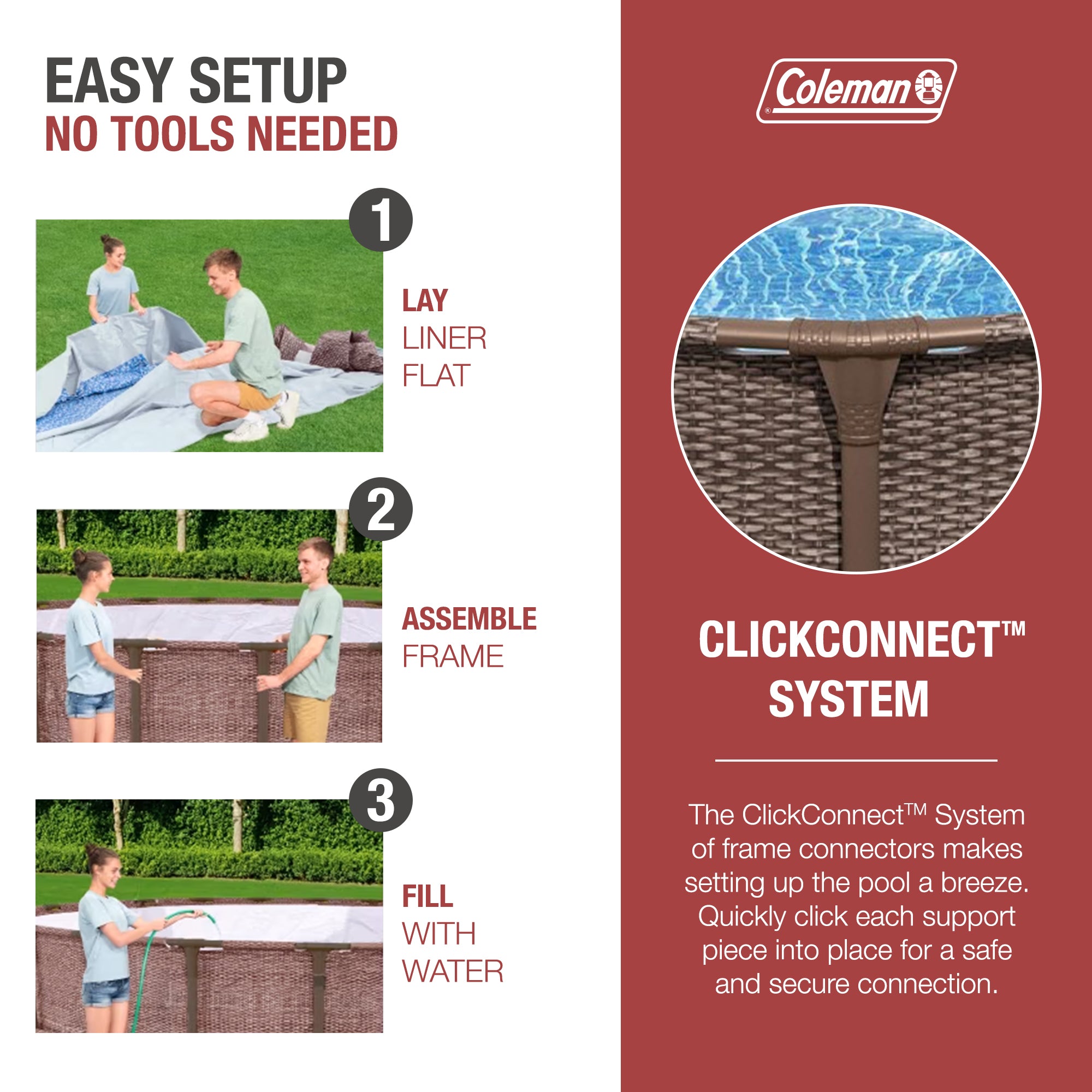 Coleman Power Steel Swim Vista 18' x 48" Above Ground Swimming Pool Set (Used) - VMInnovations