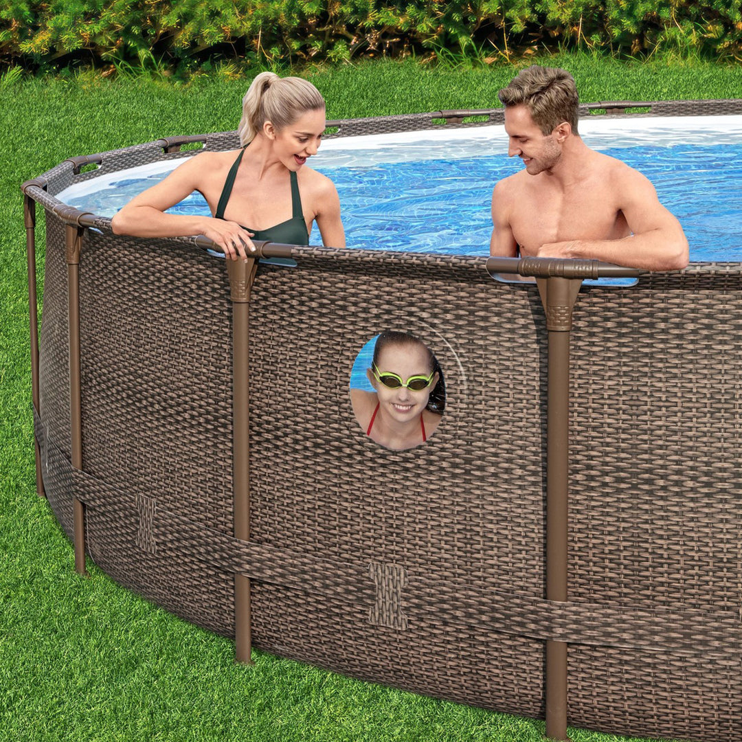 Coleman Power Steel Swim Vista 18' x 48" Above Ground Swimming Pool Set (For Parts)
