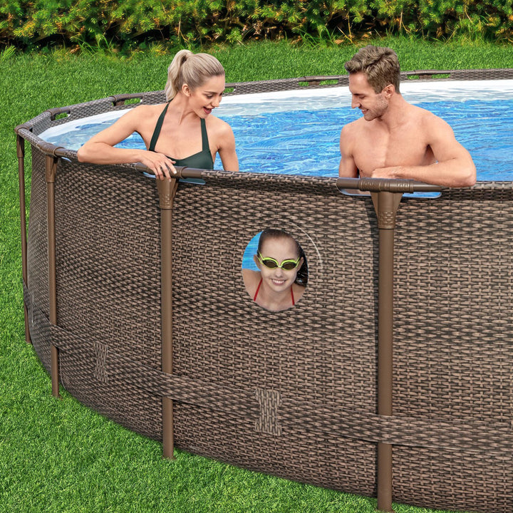 Coleman Power Steel Swim Vista 18' x 48" Above Ground Swimming Pool Set (For Parts)