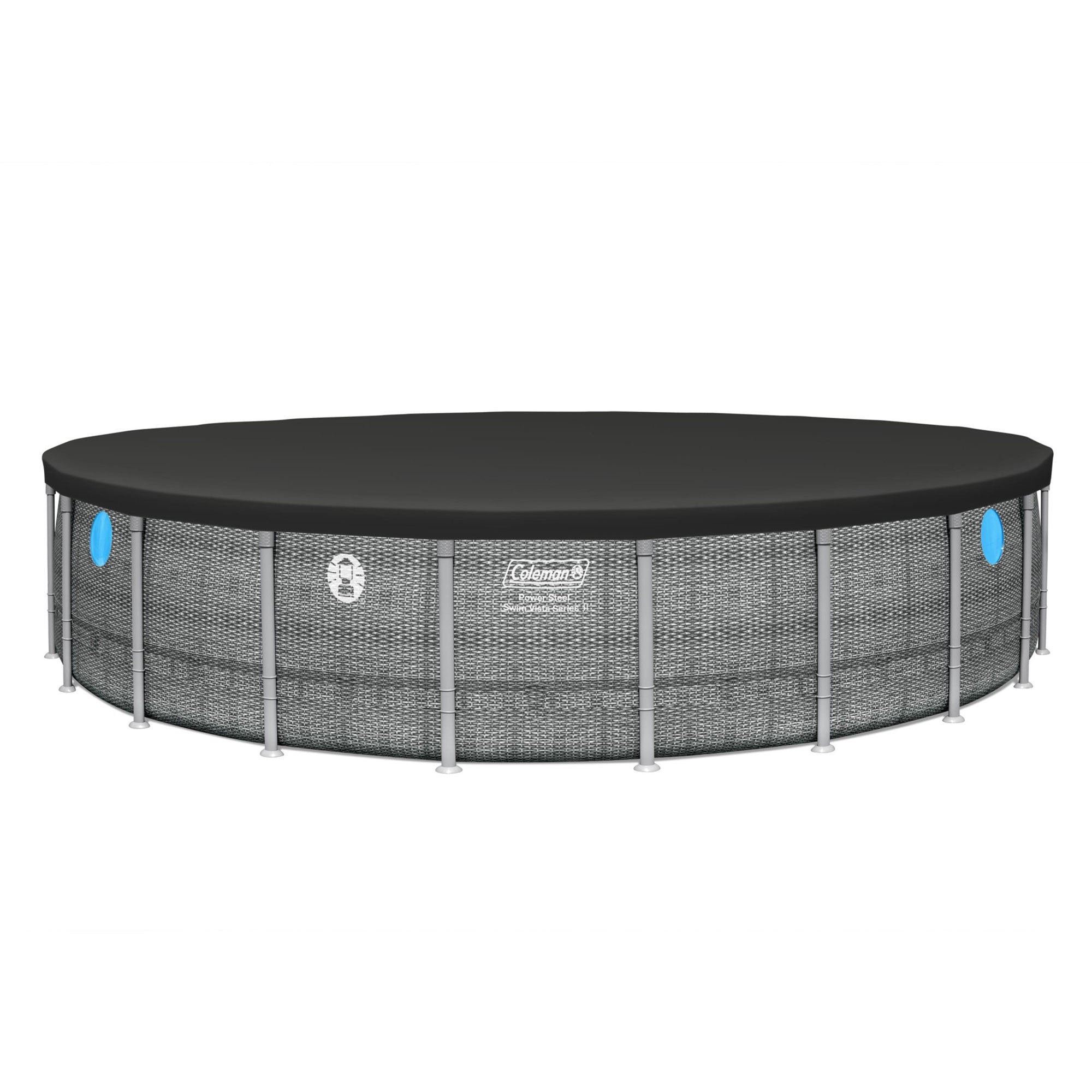 Coleman Power Steel 22' x 52" Frame Above Ground Swimming Pool, Gray (Open Box) - VMInnovations