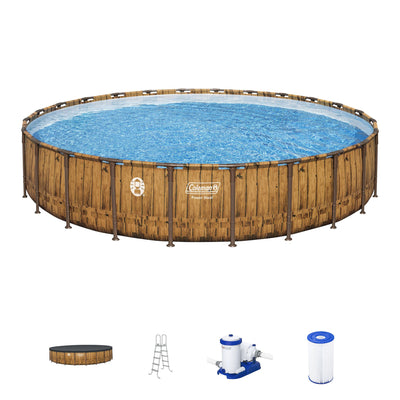 Coleman Power Steel 24' x 52" Metal Frame Above Ground Swimming Pool Set (Used)