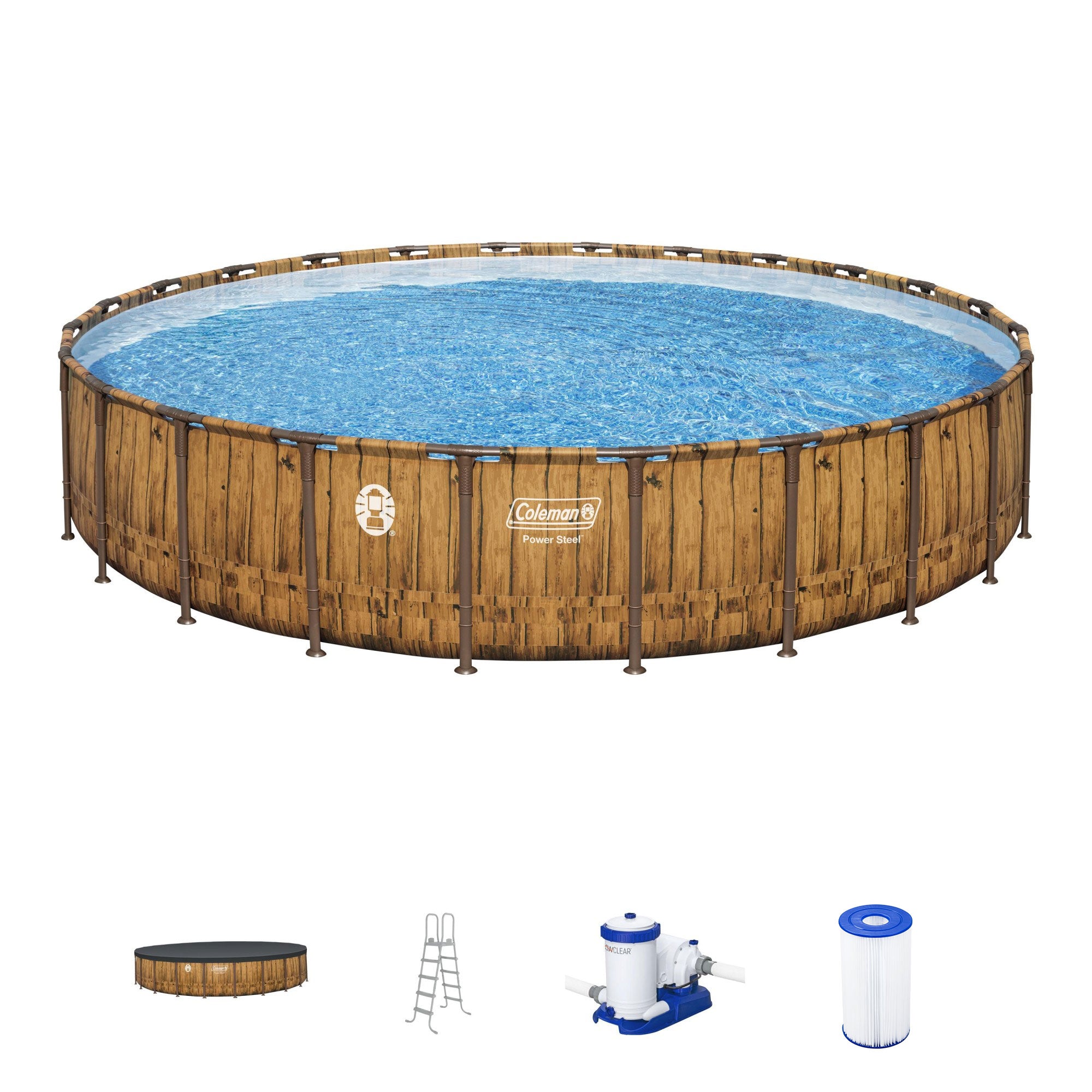 Coleman Power Steel 24' x 52" Metal Frame Above Ground Swimming Pool (Open Box)