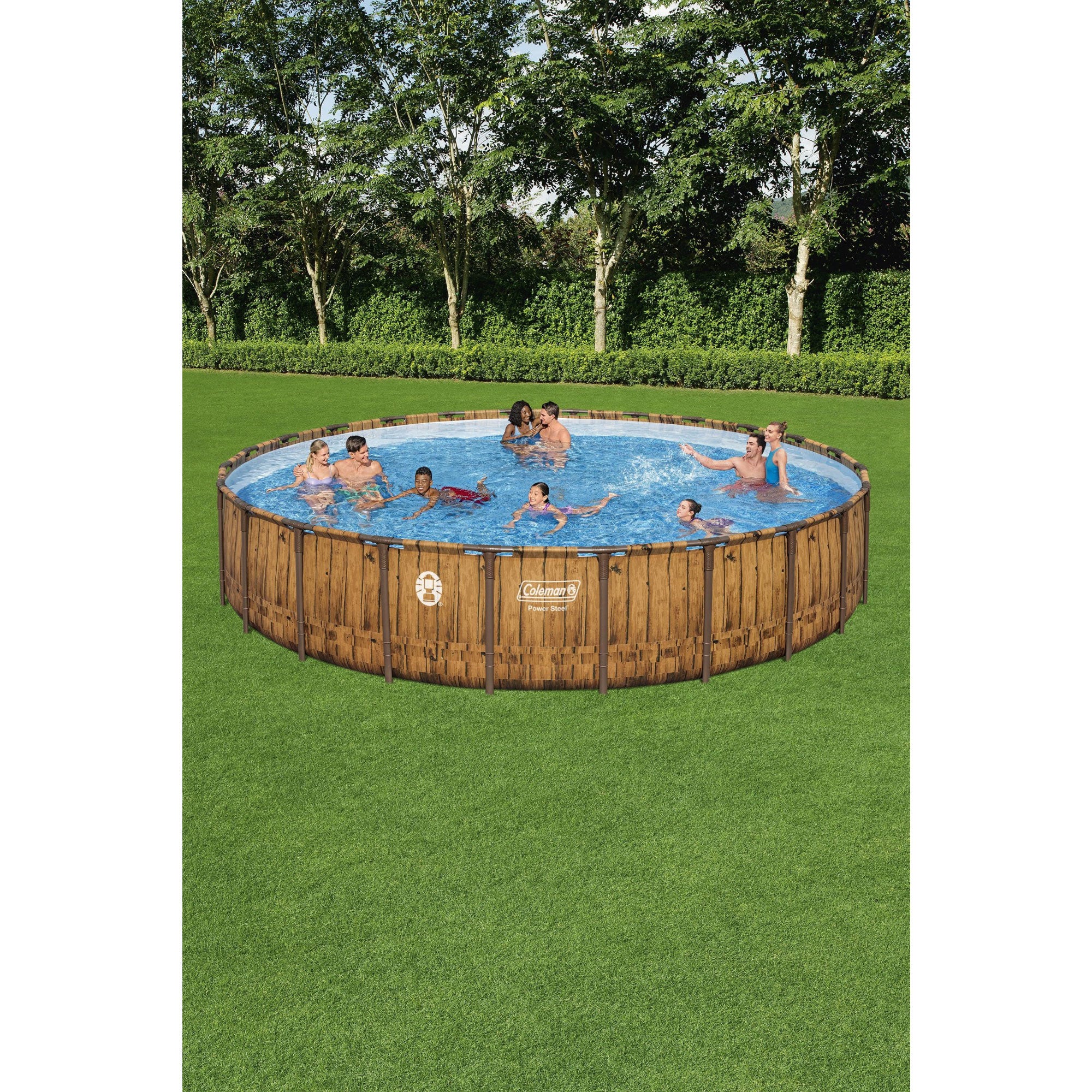 Coleman Power Steel 24' x 52" Metal Frame Above Ground Swimming Pool Set (Used)