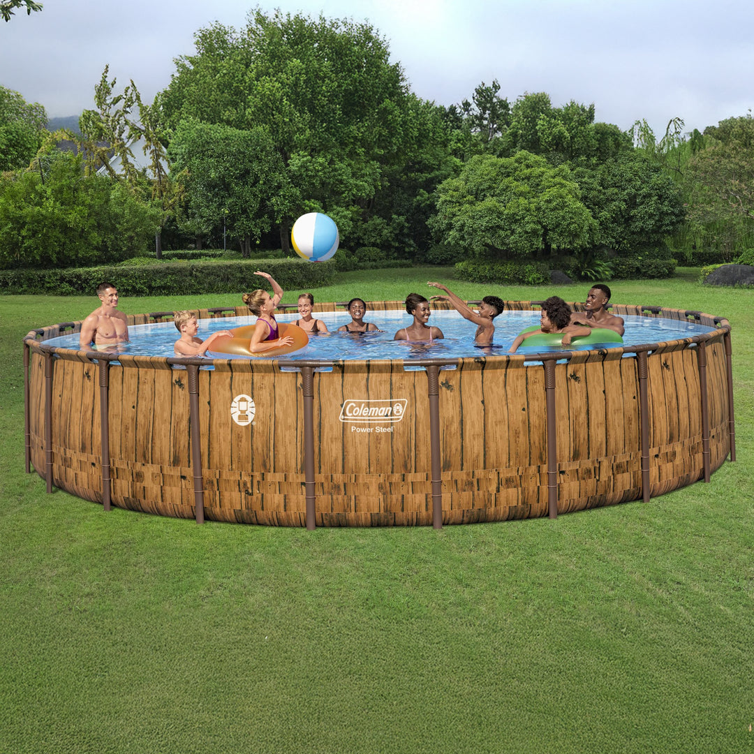 Coleman Power Steel 24' x 52" Metal Frame Above Ground Swimming Pool (Open Box)