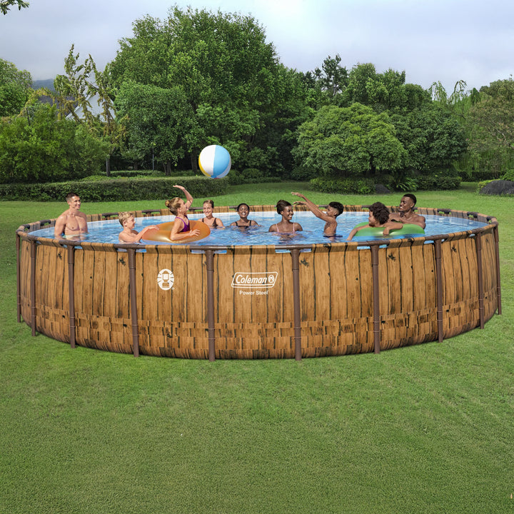 Coleman Power Steel 24' x 52" Metal Frame Above Ground Swimming Pool (Open Box)
