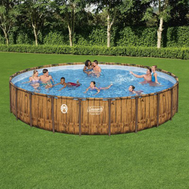 Coleman Power Steel 24' x 52" Metal Frame Above Ground Swimming Pool (Open Box)
