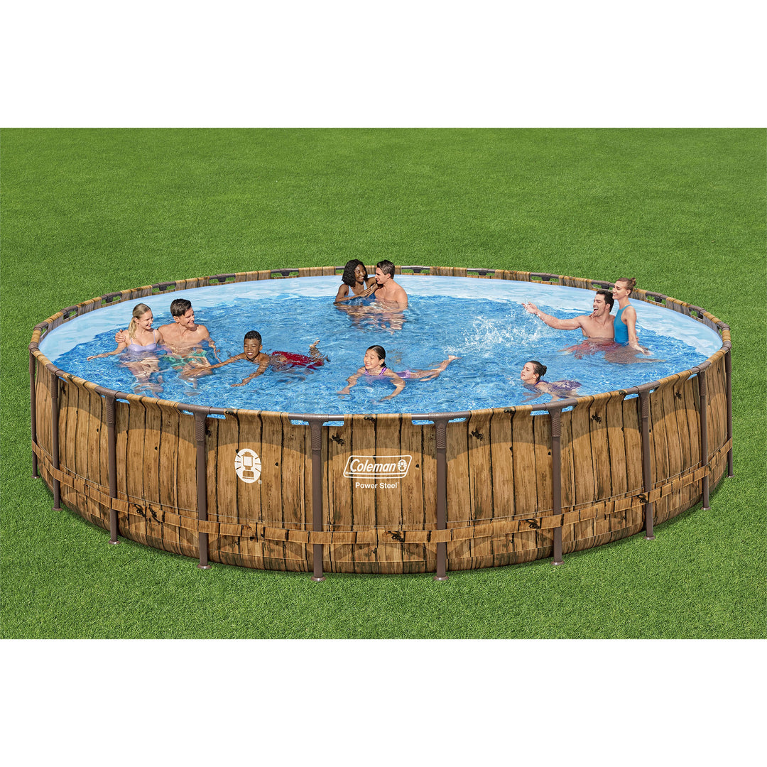 Coleman Power Steel 24' x 52" Metal Frame Above Ground Swimming Pool Set (Used)
