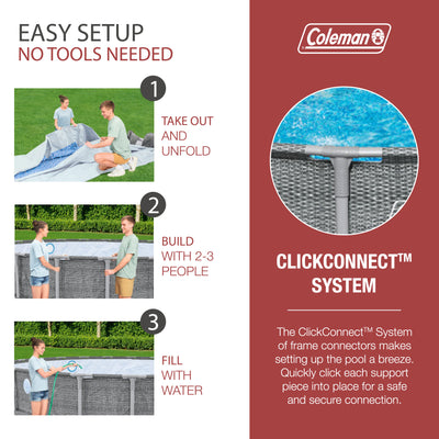 Coleman 26' x 52" Power Steel Frame Deluxe Series Swimming Pool Set (For Parts) - VMInnovations