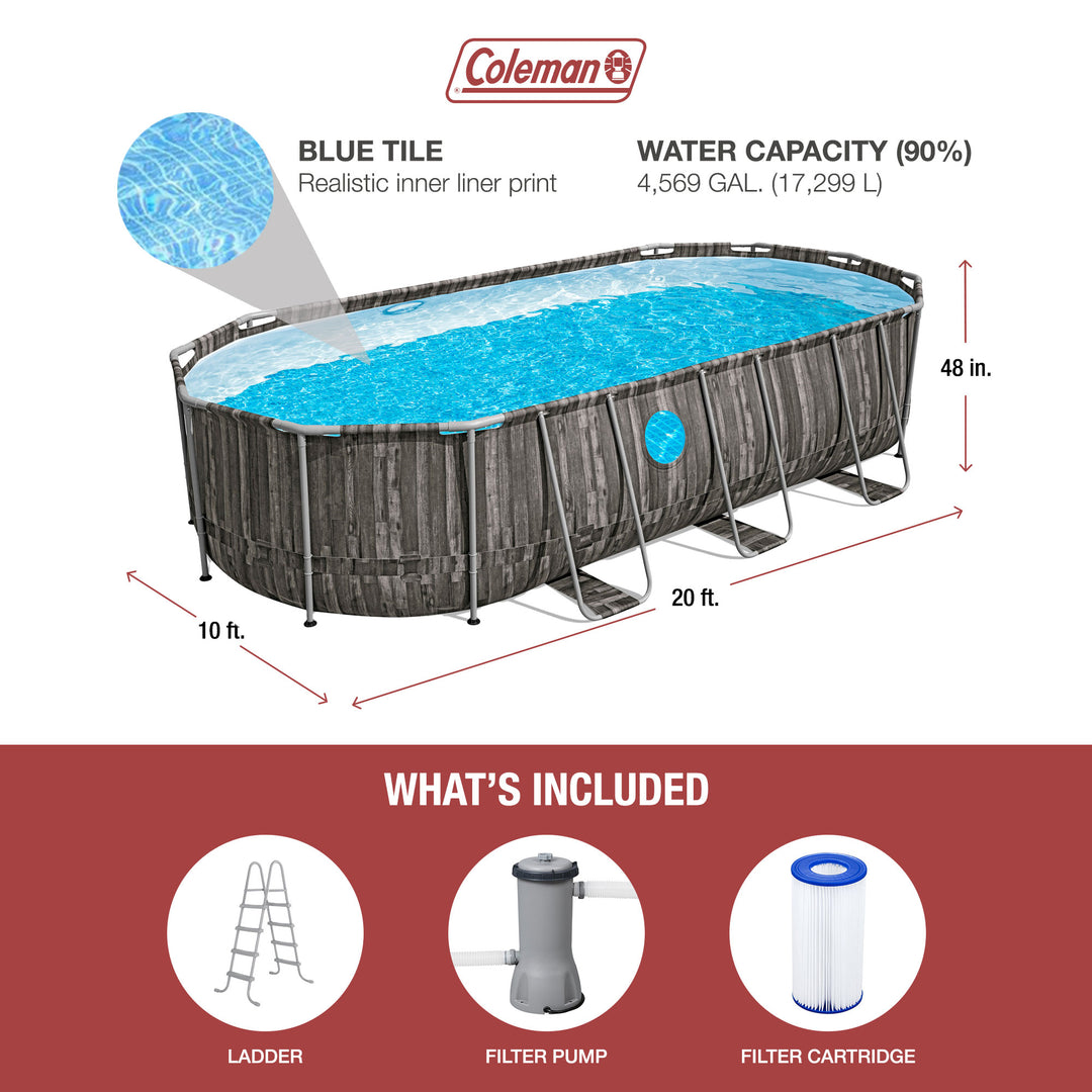 Coleman Power Steel Vista 20' x 48" Above Ground Swimming Pool Set (Open Box)