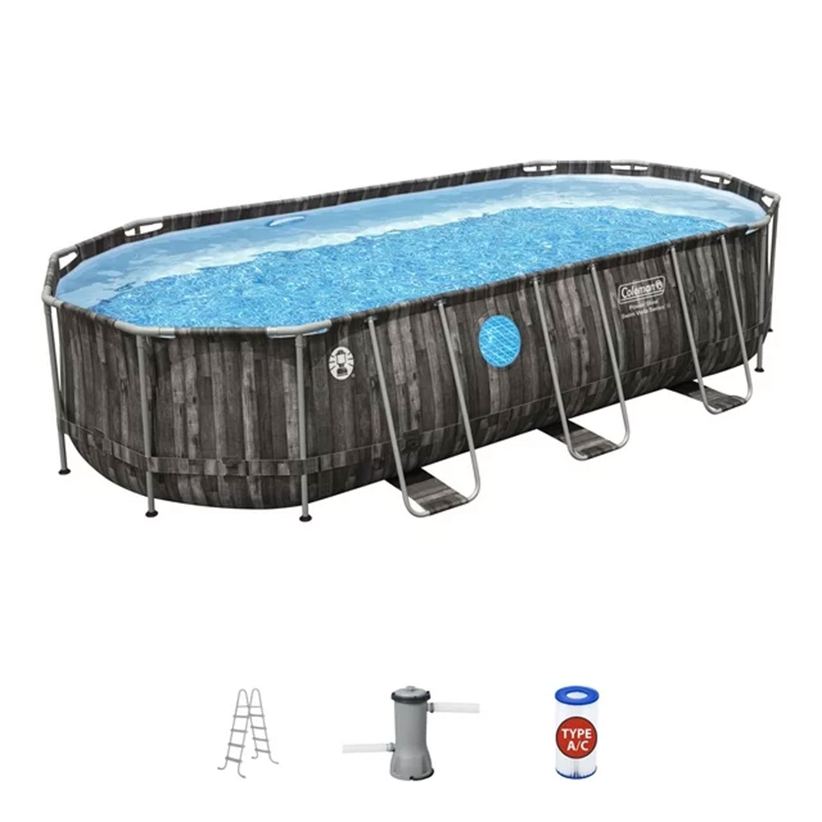 Coleman Power Steel Swim Vista 20' x 48" Round Swimming Pool Set (For Parts) - VMInnovations