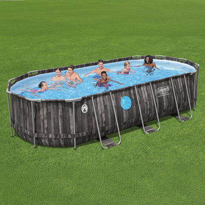 Coleman Power Steel Swim Vista 20' x 48" Round Above Ground Swimming Pool Set