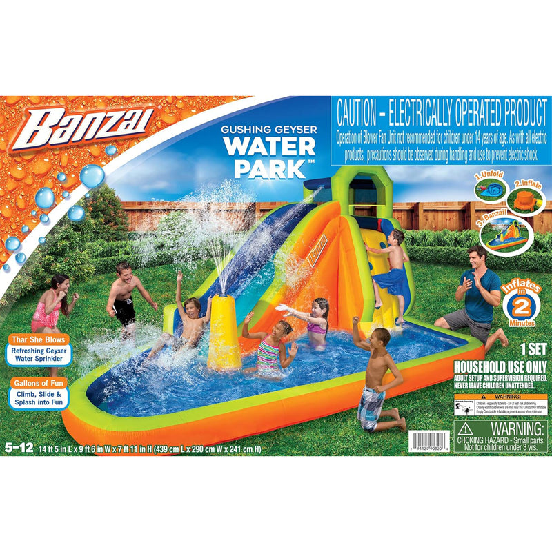 Banzai Gushing Geyser Water-Spraying Inflatable Water Park Set, Multicolor(Used)