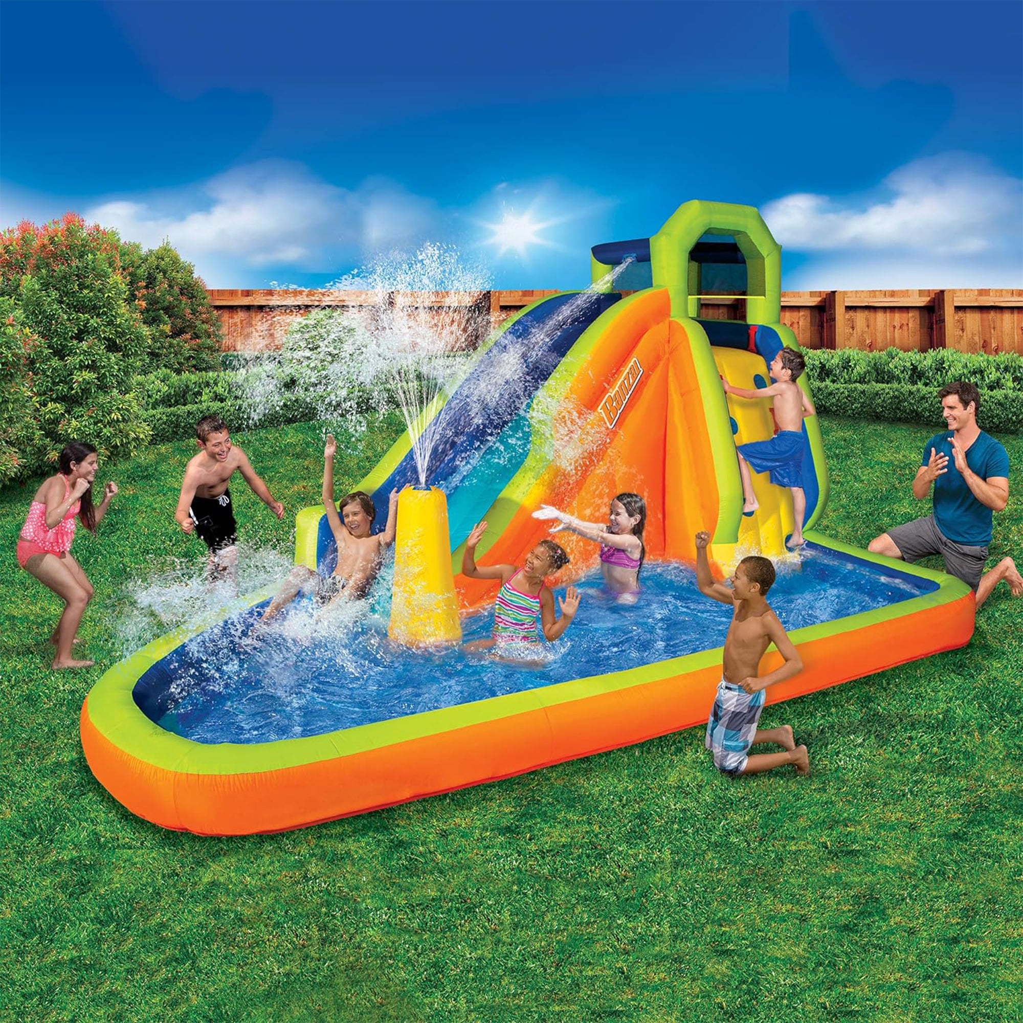 Banzai Water-Spraying Inflatable Pool Water Park Set, Multicolor (Open Box) - VMInnovations