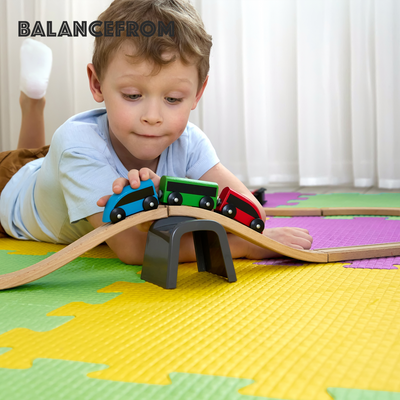 BalanceFrom 24 Sq Ft Interlocking EVA Foam Exercise Mat Tiles, Multi (Open Box)