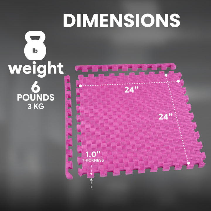 BalanceFrom 24 Sq Ft Interlocking EVA Foam Exercise Mat Tiles, Multi (Used) - VMInnovations