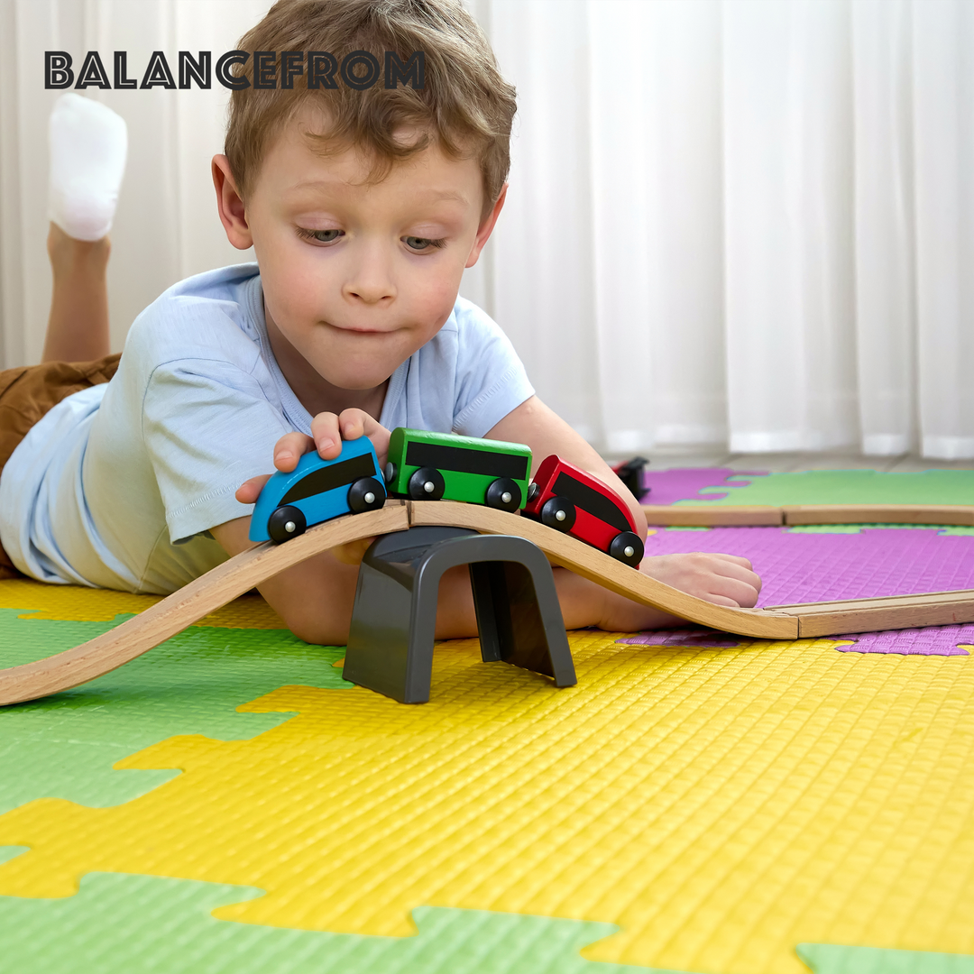 BalanceFrom 24 Sq Ft Interlocking EVA Foam Exercise Mat Tiles, Multi (Used)