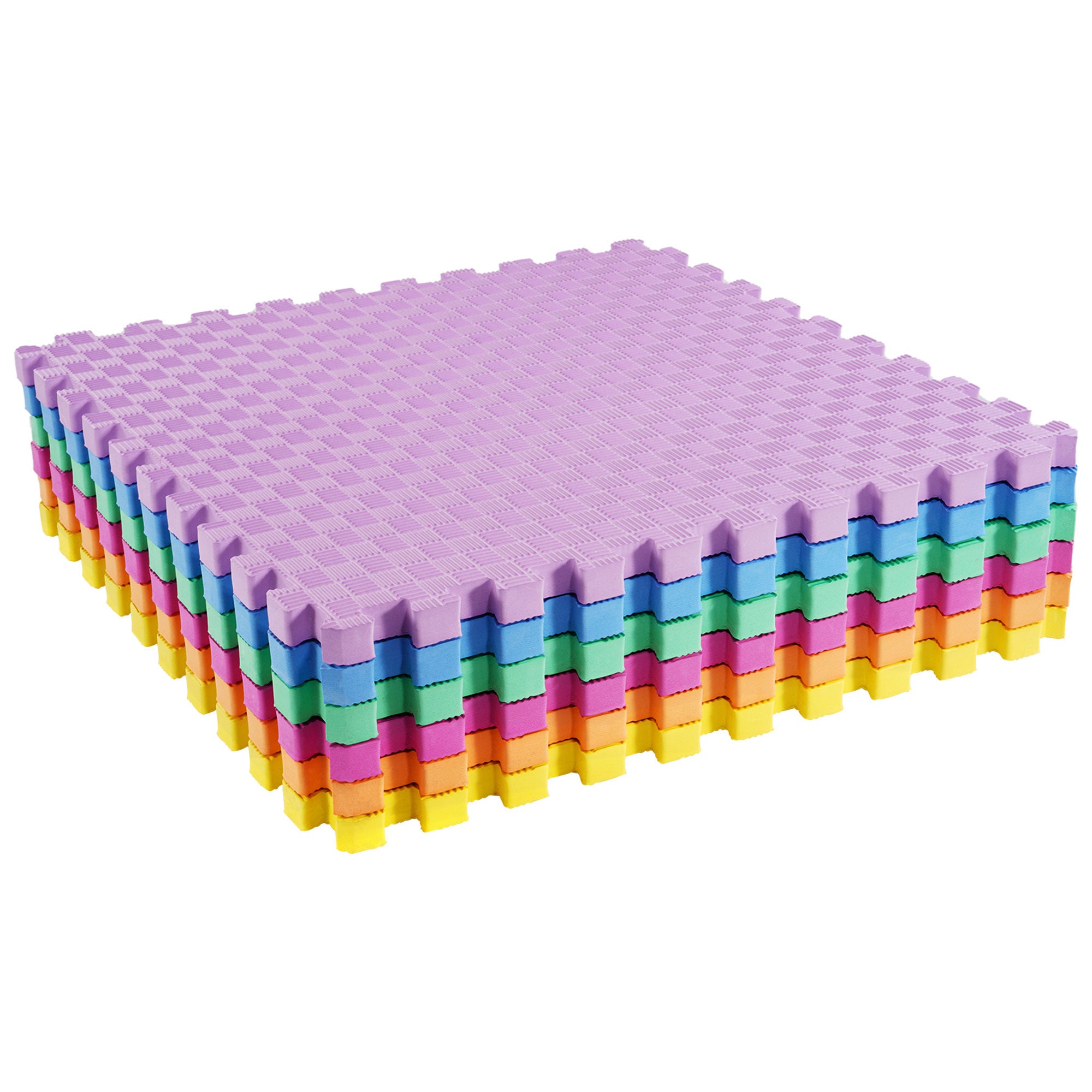 BalanceFrom 24 Sq Ft Interlocking EVA Foam Exercise Mat Tiles, Multi (Used) - VMInnovations