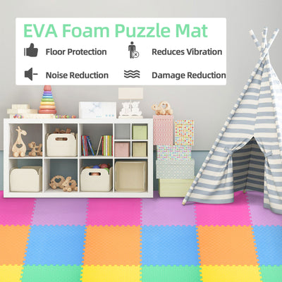 BalanceFrom 72 Sq Ft Interlocking Foam Exercise Mat Tiles, Multicolor (Used) - VMInnovations