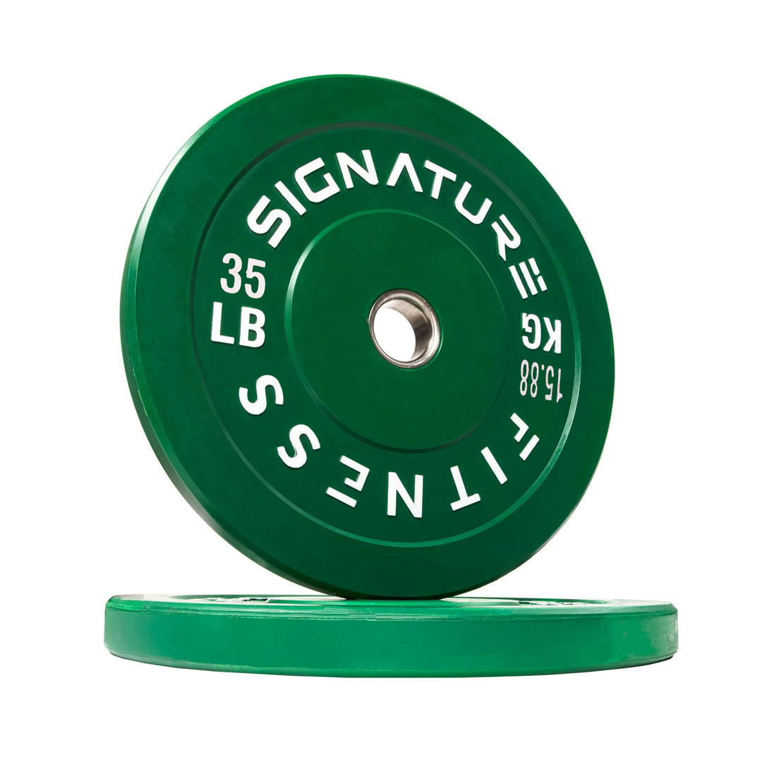 Signature Fitness 35lb Color Coded OlympicPlate Weight Plate, Pair (Open Box)