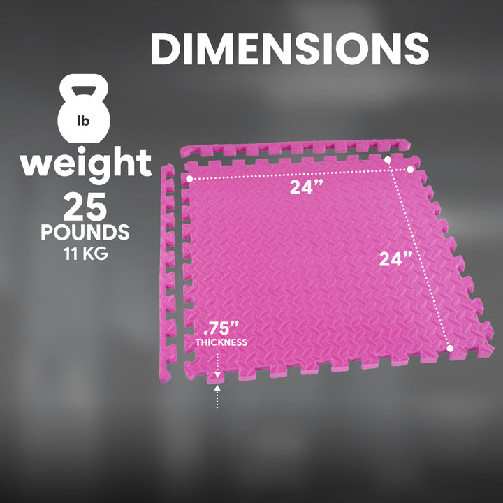 BalanceFrom 96 Sq Ft Interlocking EVA Foam Exercise Mat Tiles, Multi (Used) - VMInnovations